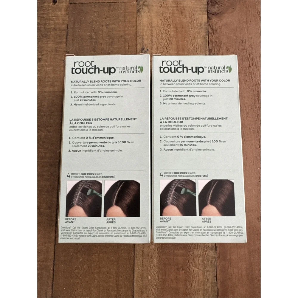 2 Pack Clairol Root Touch-Up Natural 4 Matches Dark Brown Shades